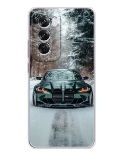 Чохол для OPPO A5 5G з картинкою «BMW у зимовому лісі»