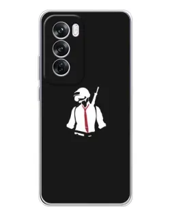 Чехол для OPPO A5 5G с картинкой «PUBG — силуэт воина»