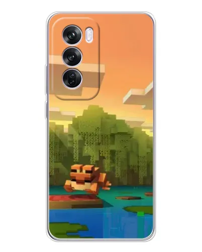 Чехол для OPPO A5 5G с картинкой «Майнкрафт закат солнца»