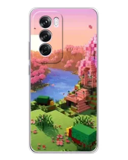 Чехол для OPPO A5 5G с картинкой «Розовое дерево Minecraft»