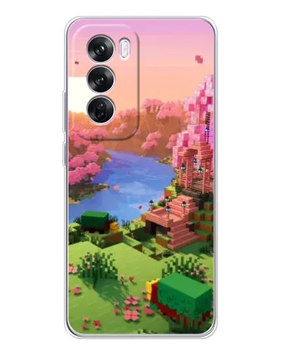 Чехол для OPPO A5 5G с картинкой «Розовое дерево Minecraft»