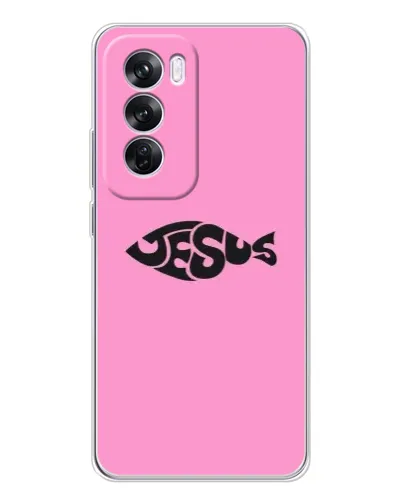 Чехол для OPPO A5 5G с картинкой «Розовый символ Jesus» Чехол для OPPO A5 5G с картинкой «Розовый символ Jesus»