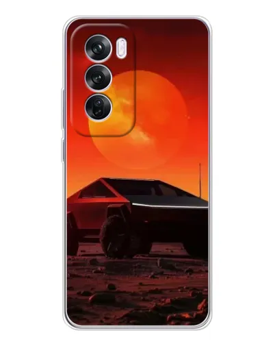Чехол для OPPO A5 5G с картинкой «Cybertruck на Марсе»