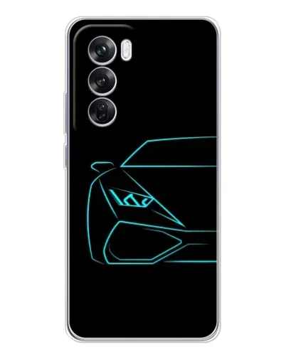 Чехол для OPPO A5 5G с картинкой «Голубой силуэт Lamborghini» Чехол для OPPO A5 5G с картинкой «Голубой силуэт Lamborghini»