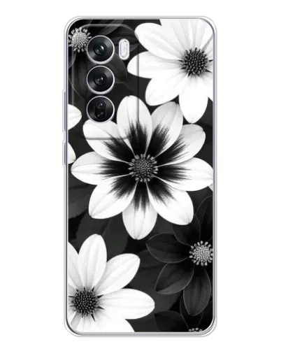 Чехол для OPPO A5 5G с картинкой «Монохромные астры»