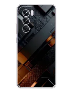 Чехол для OPPO A5 5G с картинкой «Черные геометрические блоки»