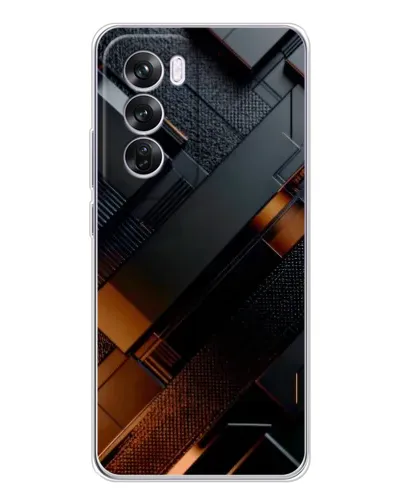 Чехол для OPPO A5 5G с картинкой «Черные геометрические блоки» Чехол для OPPO A5 5G с картинкой «Черные геометрические блоки»