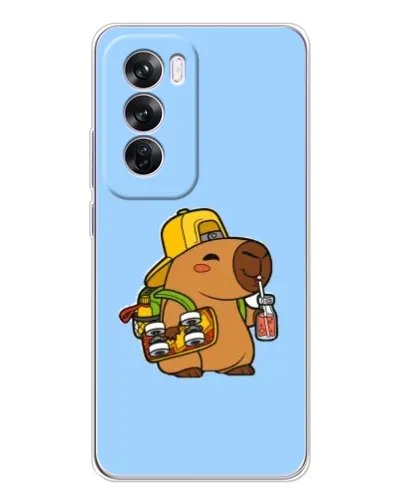 Чехол для OPPO A5 5G с картинкой «Капибара на скейте»