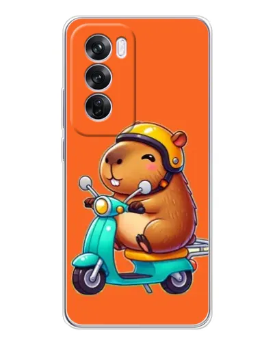 Чехол для OPPO A5 5G с картинкой «Капибара на скутере»