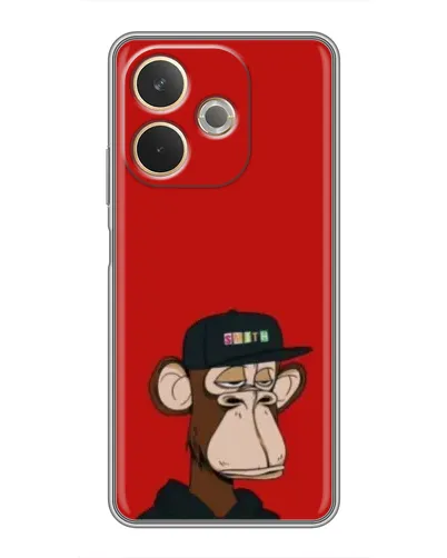 Чехол для OPPO A5 Pro с картинкой «Bored Ape — красный фон» Чехол для OPPO A5 Pro с картинкой «Bored Ape — красный фон»