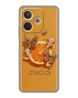 Чехол для OPPO A5 Pro с картинкой «Gucci — золотые бабочки»