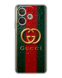 Чехол для OPPO A5 Pro с картинкой «Gucci — фирменная полоса и золото»