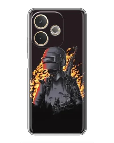 Чохол для OPPO A5 Pro з картинкою «PUBG — вогняний силует»