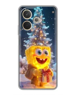 Чехол для OPPO A5 Pro с картинкой «Рождественский Спанч Боб»