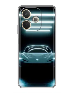 Чехол для OPPO A5 Pro с картинкой «Tesla в неоне»