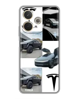 Чехол для OPPO A5 Pro с картинкой «Коллаж Cybertruck Tesla»