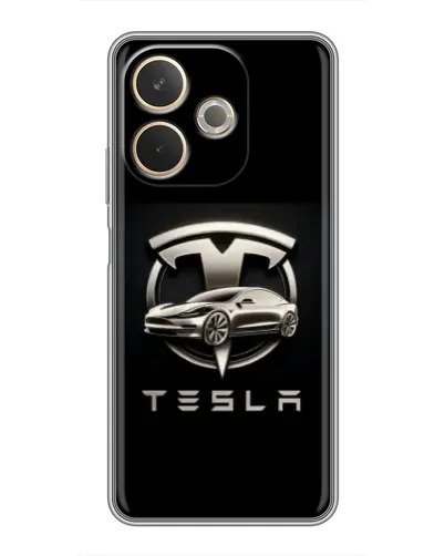 Чехол для OPPO A5 Pro с картинкой «Tesla — серебристое авто» Чехол для OPPO A5 Pro с картинкой «Tesla — серебристое авто»