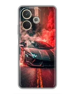 Чехол для OPPO A5 Pro с картинкой «Lamborghini красный дым»
