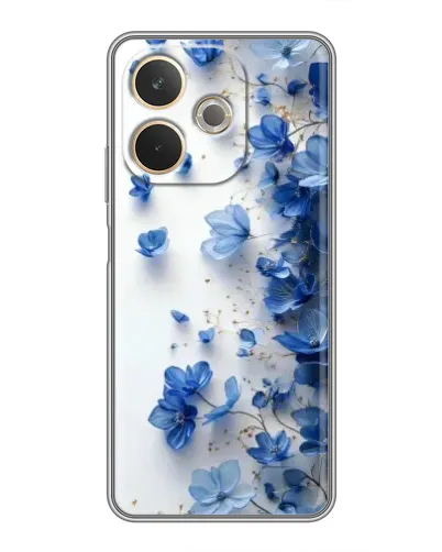 Чехол для OPPO A5 Pro с картинкой «Голубой цветочный каскад»