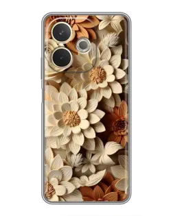Чехол для OPPO A5 Pro с картинкой «Бежевый флористический декор»