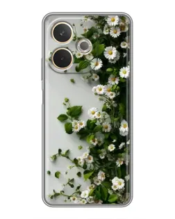 Чехол для OPPO A5 Pro с картинкой «Ветка мелких белых цветов»