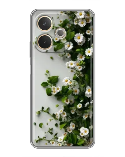 Чехол для OPPO A5 Pro с картинкой «Ветка мелких белых цветов»