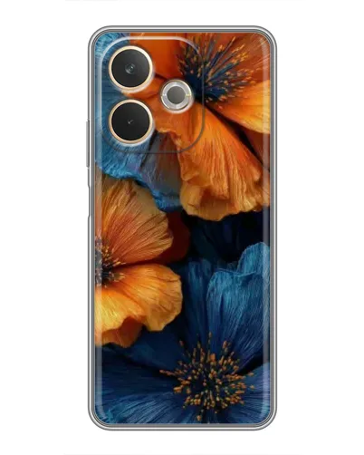 Чехол для OPPO A5 Pro с картинкой «Яркая сине-оранжевая флора» Чехол для OPPO A5 Pro с картинкой «Яркая сине-оранжевая флора»