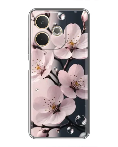 Чехол для OPPO A5 Pro с картинкой «Нежная сакура и капли» Чехол для OPPO A5 Pro с картинкой «Нежная сакура и капли»
