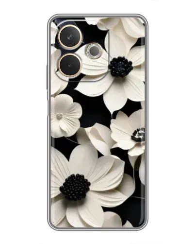 Чехол для OPPO A5 Pro с картинкой «Объемные белые цветы»
