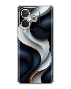 Чехол для OPPO A5 Pro с картинкой «Объемные черно-белые ленты» Чехол для OPPO A5 Pro с картинкой «Объемные черно-белые ленты»