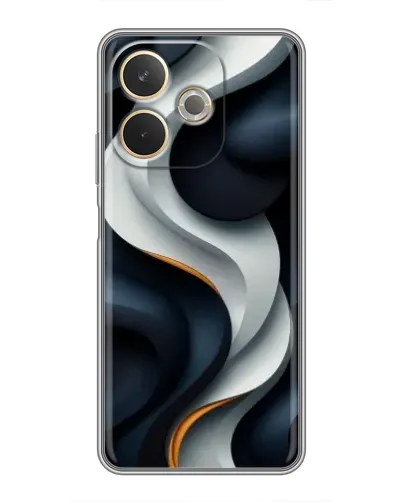 Чехол для OPPO A5 Pro с картинкой «Объемные черно-белые ленты» Чехол для OPPO A5 Pro с картинкой «Объемные черно-белые ленты»