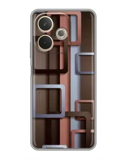 Чехол для OPPO A5 Pro с картинкой «Коричневые объемные квадраты» Чехол для OPPO A5 Pro с картинкой «Коричневые объемные квадраты»