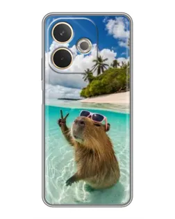 Чехол для OPPO A5 Pro с картинкой «Капибара на море»
