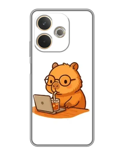 Чехол для OPPO A5 Pro с картинкой «Капибара с ноутбуком»