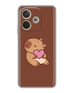 Чехол для OPPO A5 Pro с картинкой «Капибара с сердцем»