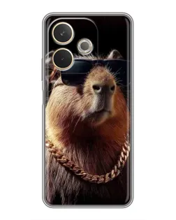 Чехол для OPPO A5 Pro с картинкой «Капибара золотая цепь»