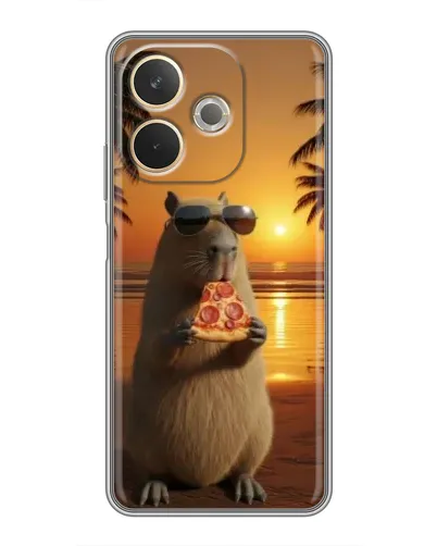 Чехол для OPPO A5 Pro с картинкой «Капибара с пиццей»