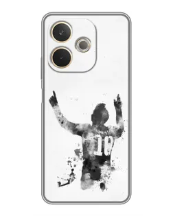 Чехол для OPPO A5 Pro с картинкой «Черно-белый силуэт Месси» Чехол для OPPO A5 Pro с картинкой «Черно-белый силуэт Месси»