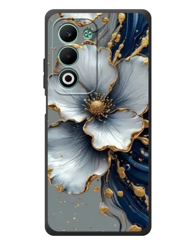 Чехол для OPPO A5 с картинкой «Белый цветок и золотой флюид» Чехол для OPPO A5 с картинкой «Белый цветок и золотой флюид»
