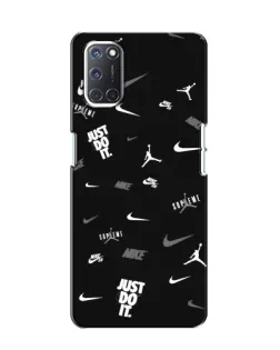 Чохол для OPPO A52 з картинкою «Nike Black Pattern»