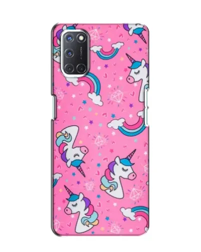 Чехол для OPPO A52 с картинкой «Unicorn паттерн розовый»