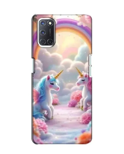 Чехол для OPPO A52 с картинкой «Радуга и единороги»