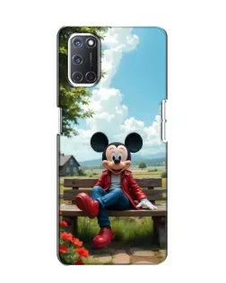 Чехол для OPPO A52 с картинкой «Микки на скамейке»