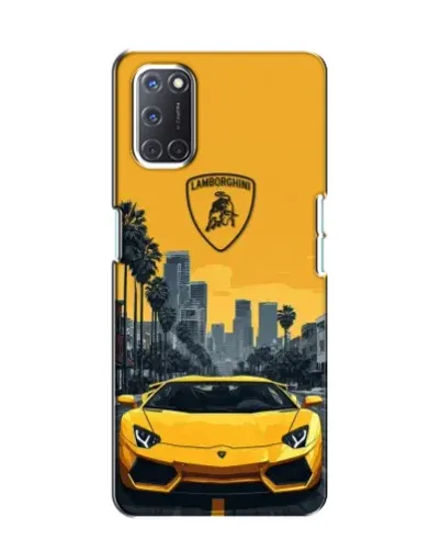 Чохол для OPPO A52 з картинкою «Жовтий Lamborghini місто»