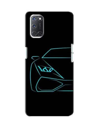 Чохол для OPPO A52 з картинкою «Блакитний силует Lamborghini»