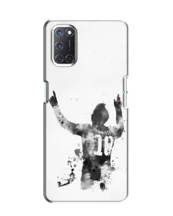 Чохол для OPPO A52 з картинкою «Чорно-білий силует Мессі»