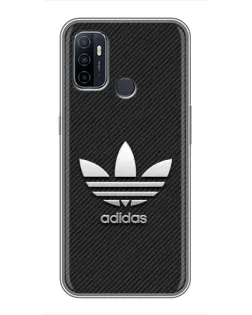 Чехол для OPPO A53 с картинкой «Adidas Карбоновая текстура»