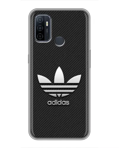 Чехол для OPPO A53 с картинкой «Adidas Карбоновая текстура»