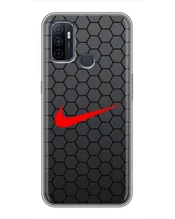 Чехол для OPPO A53 с картинкой «Nike — карбоновая сетка» Чехол для OPPO A53 с картинкой «Nike — карбоновая сетка»