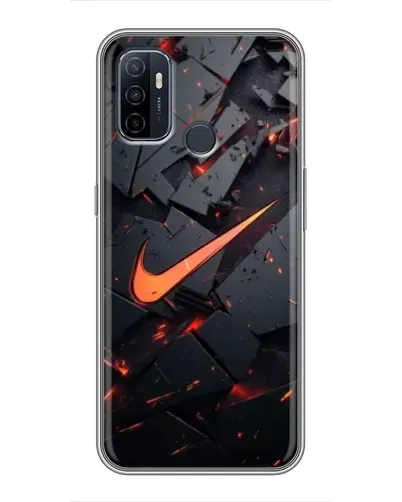 Чехол для OPPO A53 с картинкой «Nike — эффект разломов»